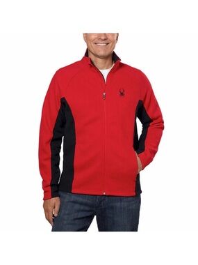 Spyder Red and Black Lightweight Full-Zip Jacket